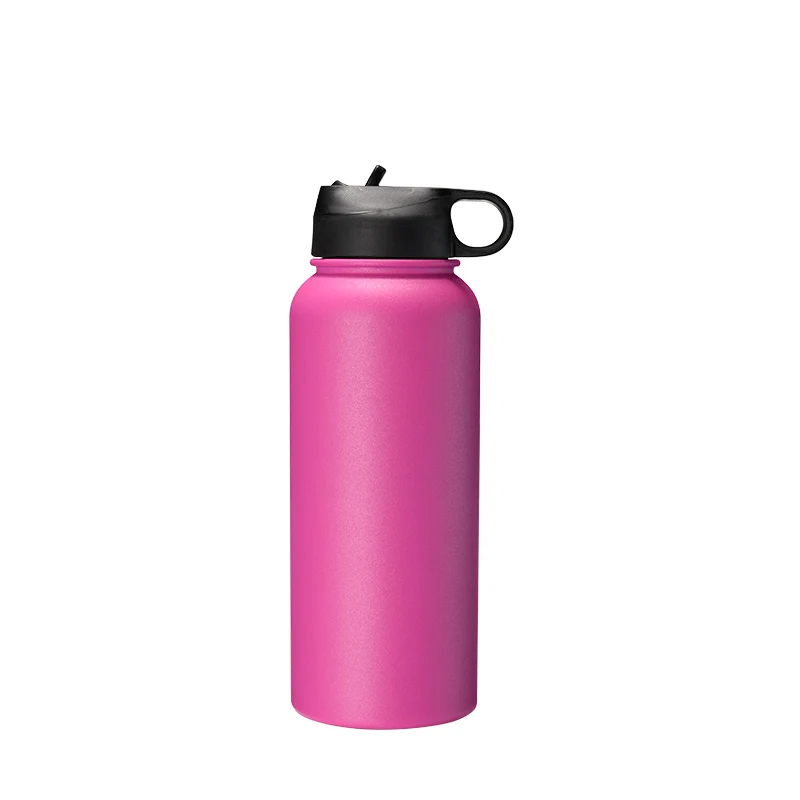 1000 мл Двойная Стенка Изолированная нержавеющая сталь Спорт Питьевая пластиковая крышка бутылка для воды