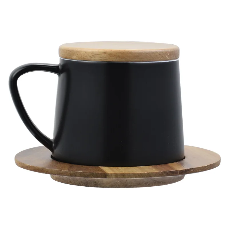Ceramic cup European-style small luxury with lid and coaster home gift afternoon tea milk saucer coffee cup