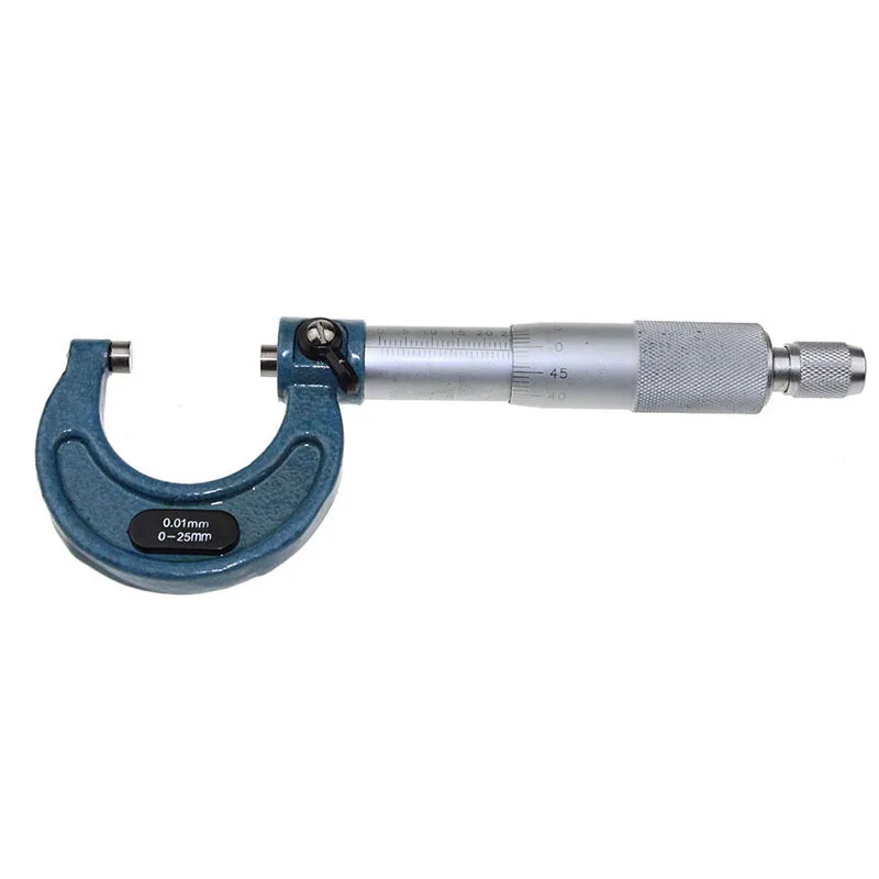 High Quality Precision Mechanical Outside Micrometer With Painted Frame Outside Micrometer 0-25mm