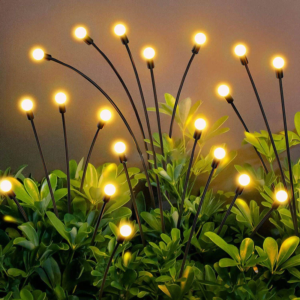 Outdoor Solar Light Waterproof Holiday Firework 6/8/10 Heads Led Solar Garden Light Powered Firefly Lamp Starburst Solar Light