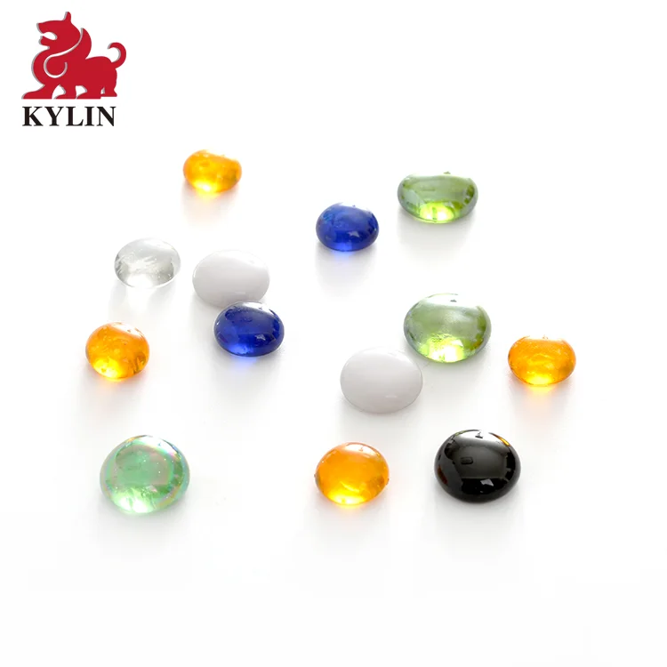 Flat Glass Marbles, Premium Mixed Color Flat Gems Aquarium Pebbles Vase Filler Beads Table Scatter Decor