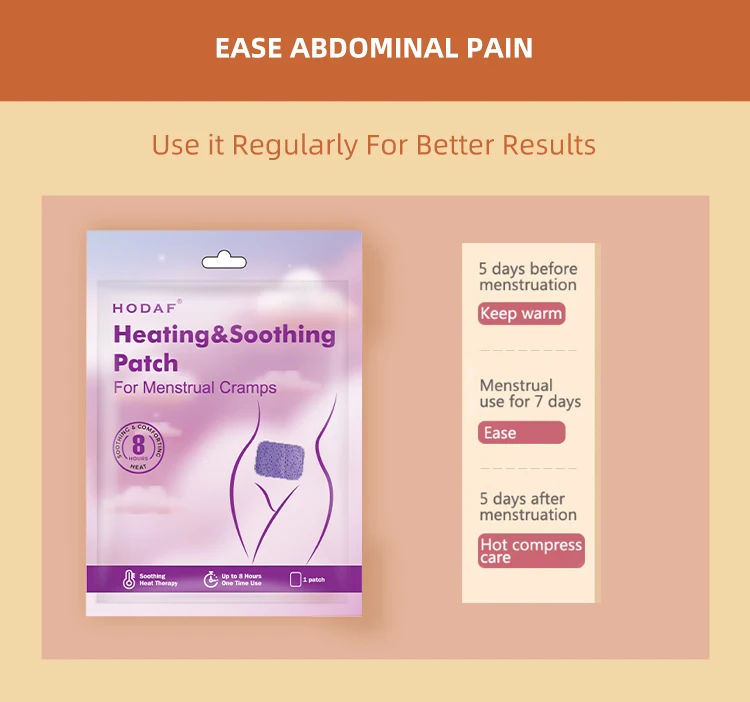 HODAF Herbal Menstrual Period Patch Cramp Pain Soothing Patches Heat Pad