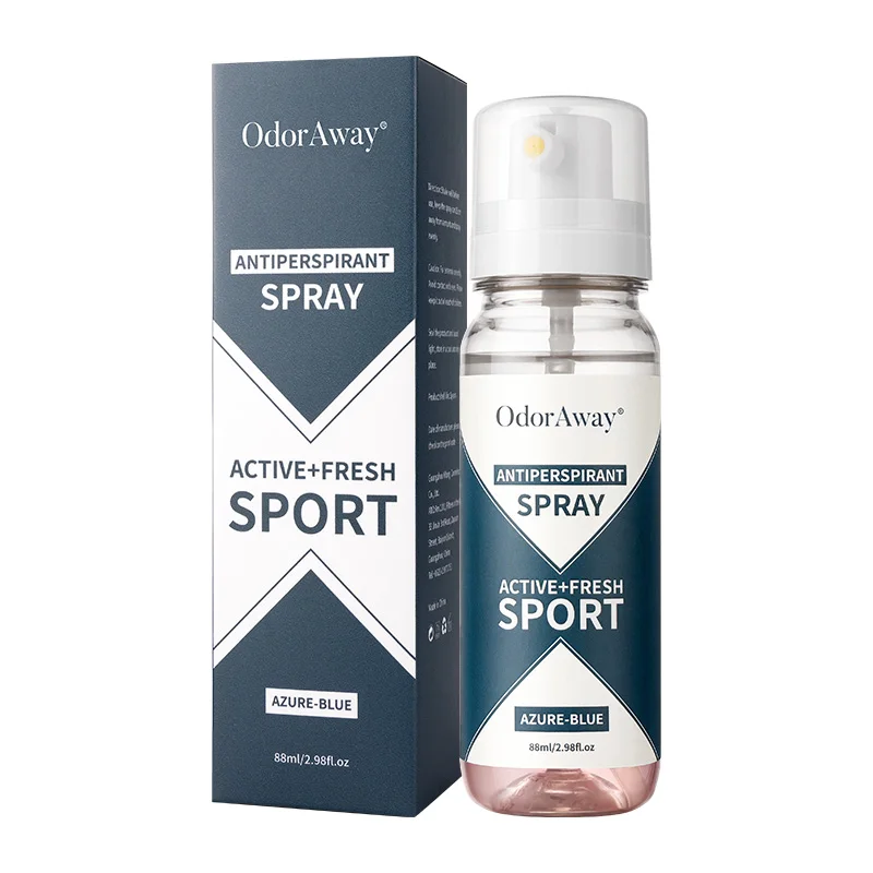 Latest Design Natural Deodorant Spray Antiperspirant Fresh Azure-blue 24-hour Odor & Wetness Protection Antiperspirant Spray
