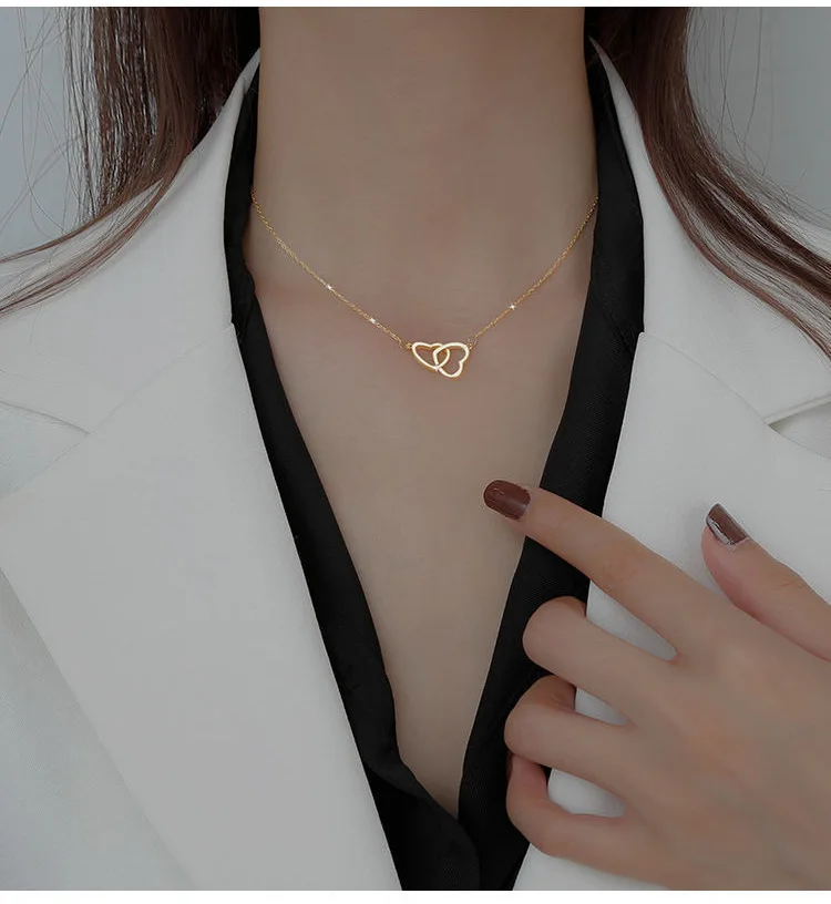 Изящный Кулон Singoli из нержавеющей стали 18 карат золотой кулон в форме сердца ожерелье цепочка до ключиц виде ювелирный аксессуар подарок