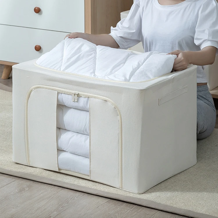 Waterproof foldable oxford fabric storage box large capacity storage organizer box oxford cloth steel frame storage box