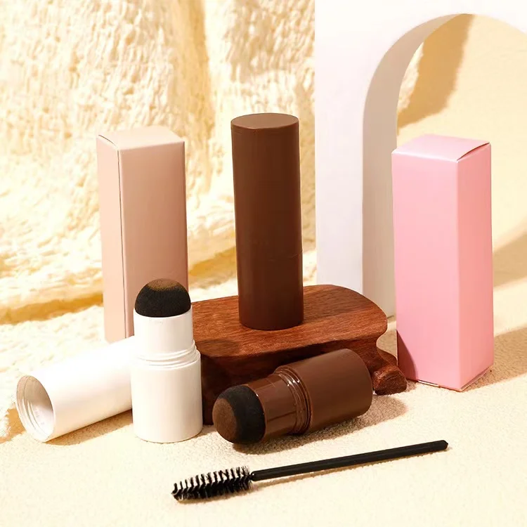 Waterproof One Step Brow Stamp Shaping Kit Private Label Eyebrow Powder Stamp Brow Stencil And Face Grooming Shadow