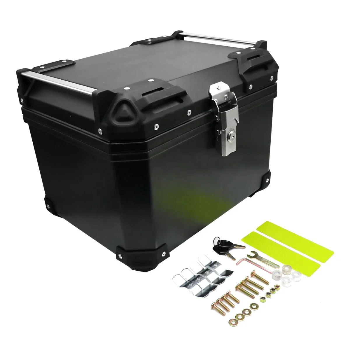 45L Big Capacity Universal  Aluminum Plastic Motorcycle Trunk Tail Box Rear Box Luggage Trunk with All Install Accessories