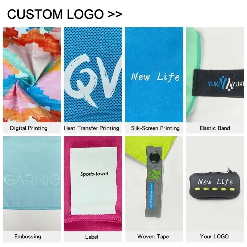Sublimation Towel Customized Logo Printed Light Weight Microfibre Towel Custom Microfiber Camping Beach Blanket