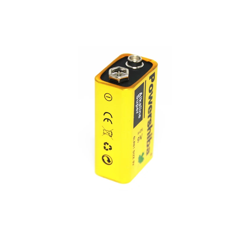 Higher Discharge Rate 6LR61 Size 9V Alkaline Dry Battery For Flashlight
