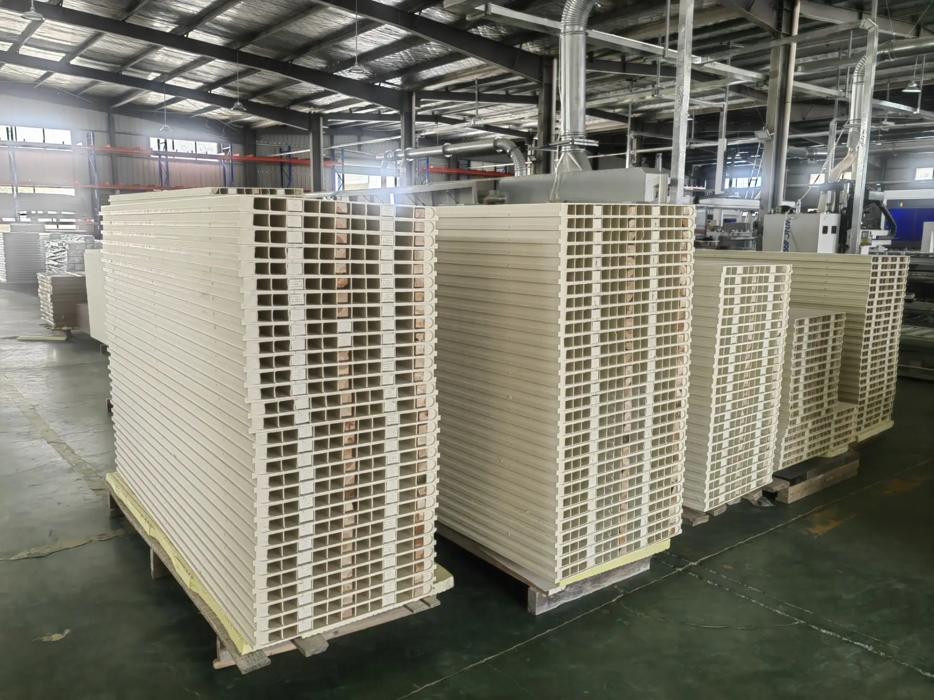 WPC Italy style door with pipe hinges in white for interior house bedroom door