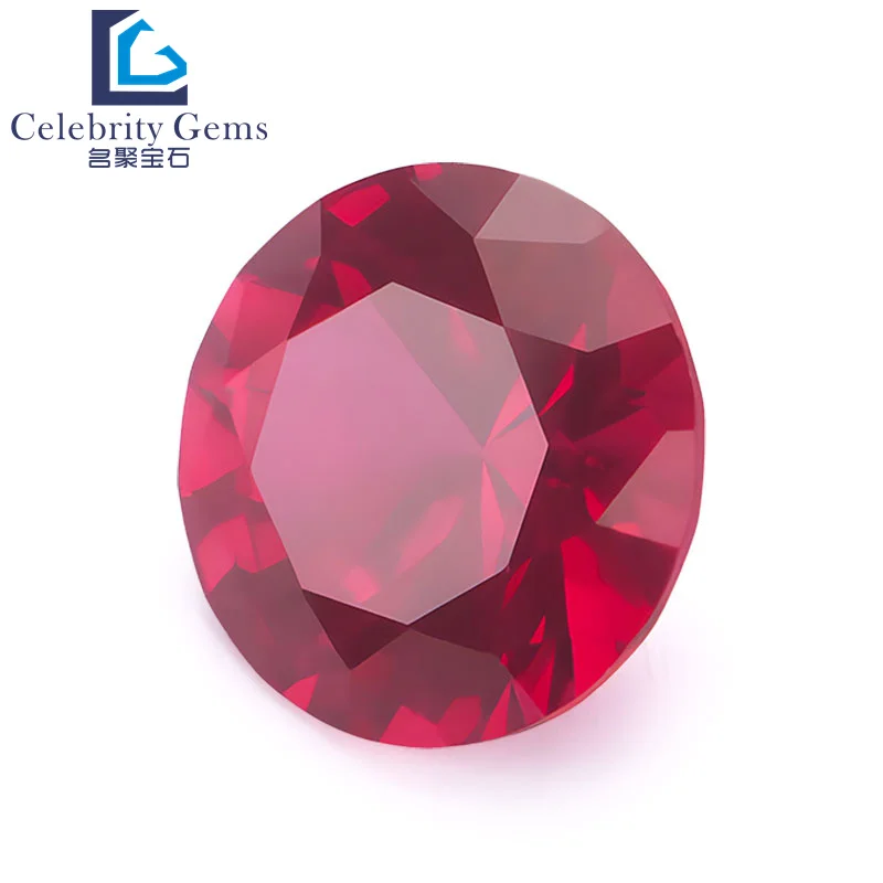 Celebrity gems Factory Wholesale 5# Ruby Lab Gemstone Round Shape  Loose Stone Synthetic corundum