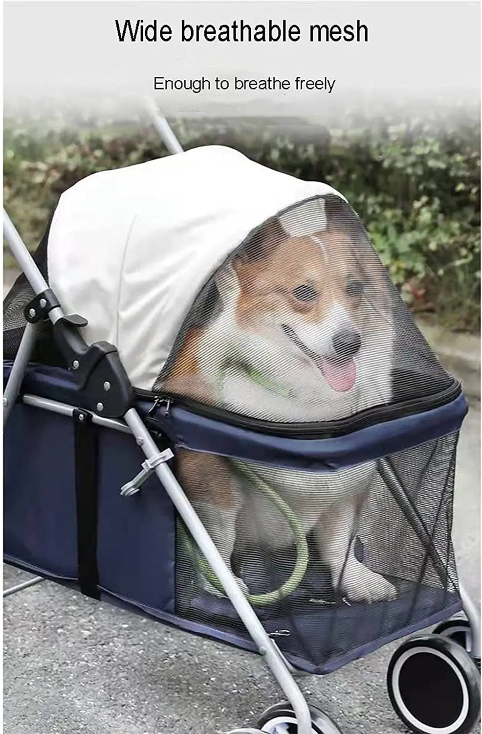Outdoor Luxury Foldable Dog Cat Carrier Trolley Travel Carriage Pet Stroller