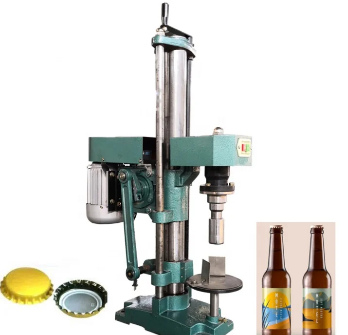 Semi-automatic chrysanthemum lid metal beer Bottle Cap Screwing capping Machine