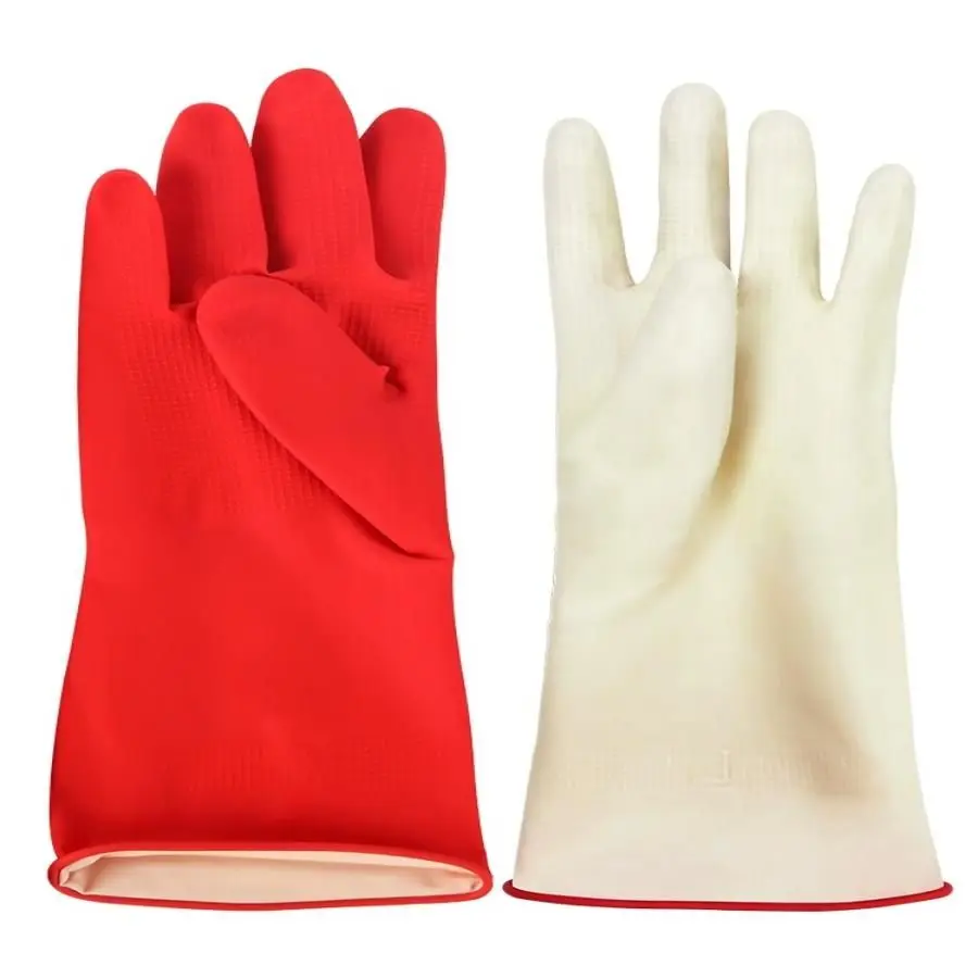 Rubber gloves for household cleaning, waterproof gloves for safe work, suitable for washing dishes, gardening