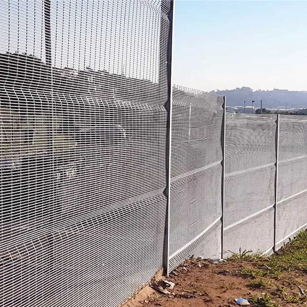 
Wholesale 358 high security anti climb PVC coated airport fence with barbed wire 