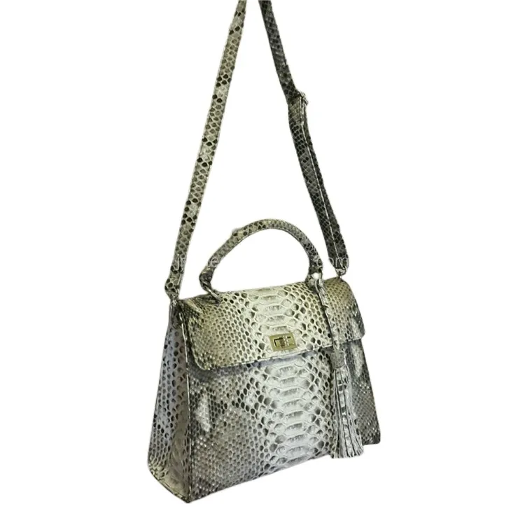 OEM ODM Customized Genuine Snake Skin Leather Classic Luxury Designer Women Tote Bags Handbag With Shoulder Strap
