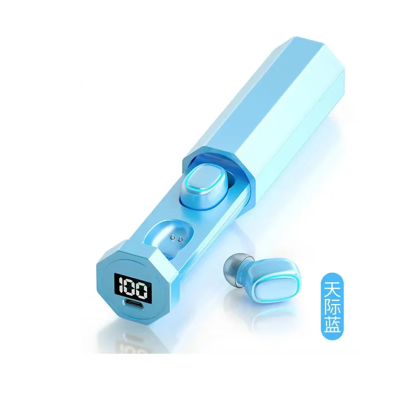 wireless colorful earbuds sport bt v5.0 noise cancelling in ear tws wireless earphone With LED Digital Display