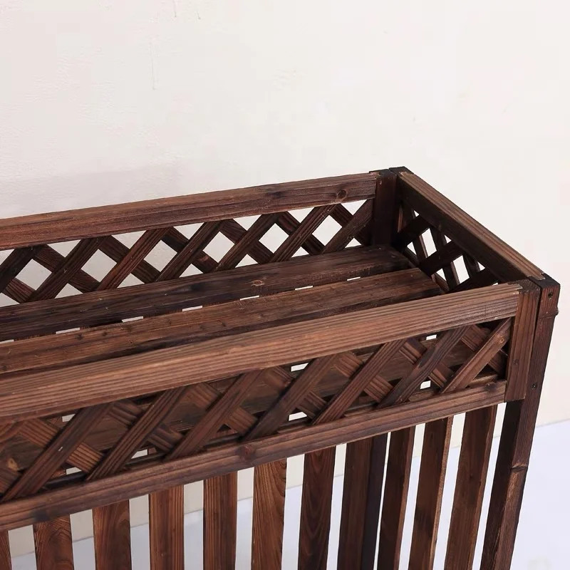 Customized Outdoor Wood Air Conditioner Flower Stand Wooden Air Conditioner Cover