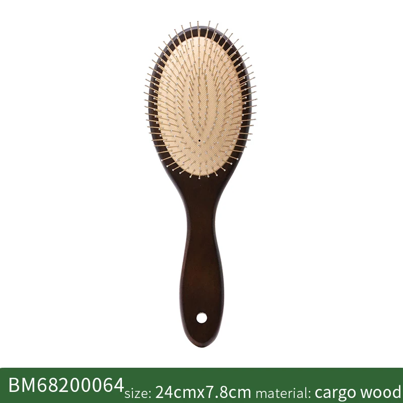 Steel Hair Brush Custom Logo Wooden HairBrush Head Massage Hair Brushes Metal Stainless Pin Hair Brushes Detangling Combs
