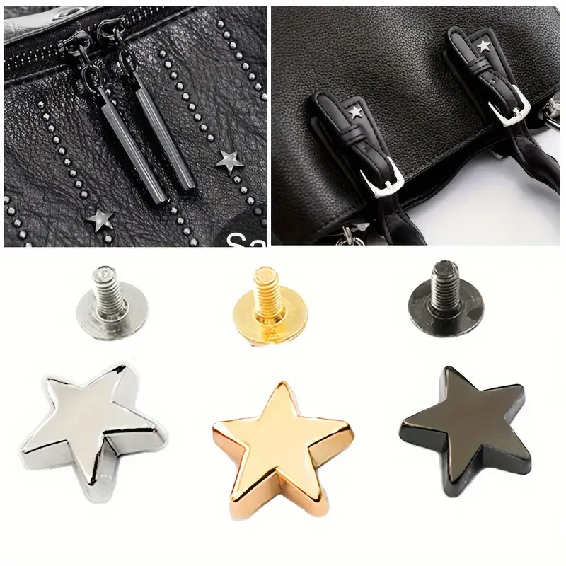 Nolvo World Alloy Rivet Handmade Decorative Screw Buckle Love/Star/Lightning Shaped Hardware Bag Feet