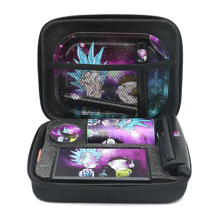 Wholesale Smoke Shop Travel Bag Smoking Set Custom Metal Rolling Tray Digital Scale Herb Grinder Smoking Accessories