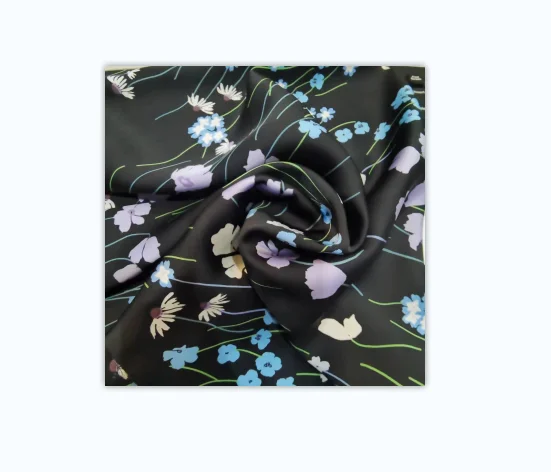 Wholesale  digital print  100% polyester  Italian  Korean Vietnam Satin Woven Chiffon Pure Silk Fabric For Dresses