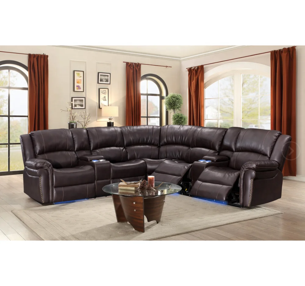 Alibaba Современная дешевая цена 5 местный супер мягкая синтетическая искусственная для дивана с откидной спинкой