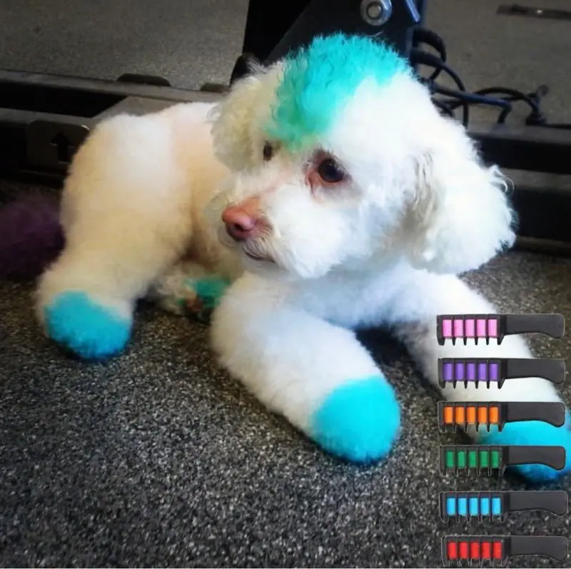 KHY Pet Animal Dye Kit Wholesale Colour For Kid Children Non-Toxic Washable Temporary Bright Color Hair Chalk Dye Comb