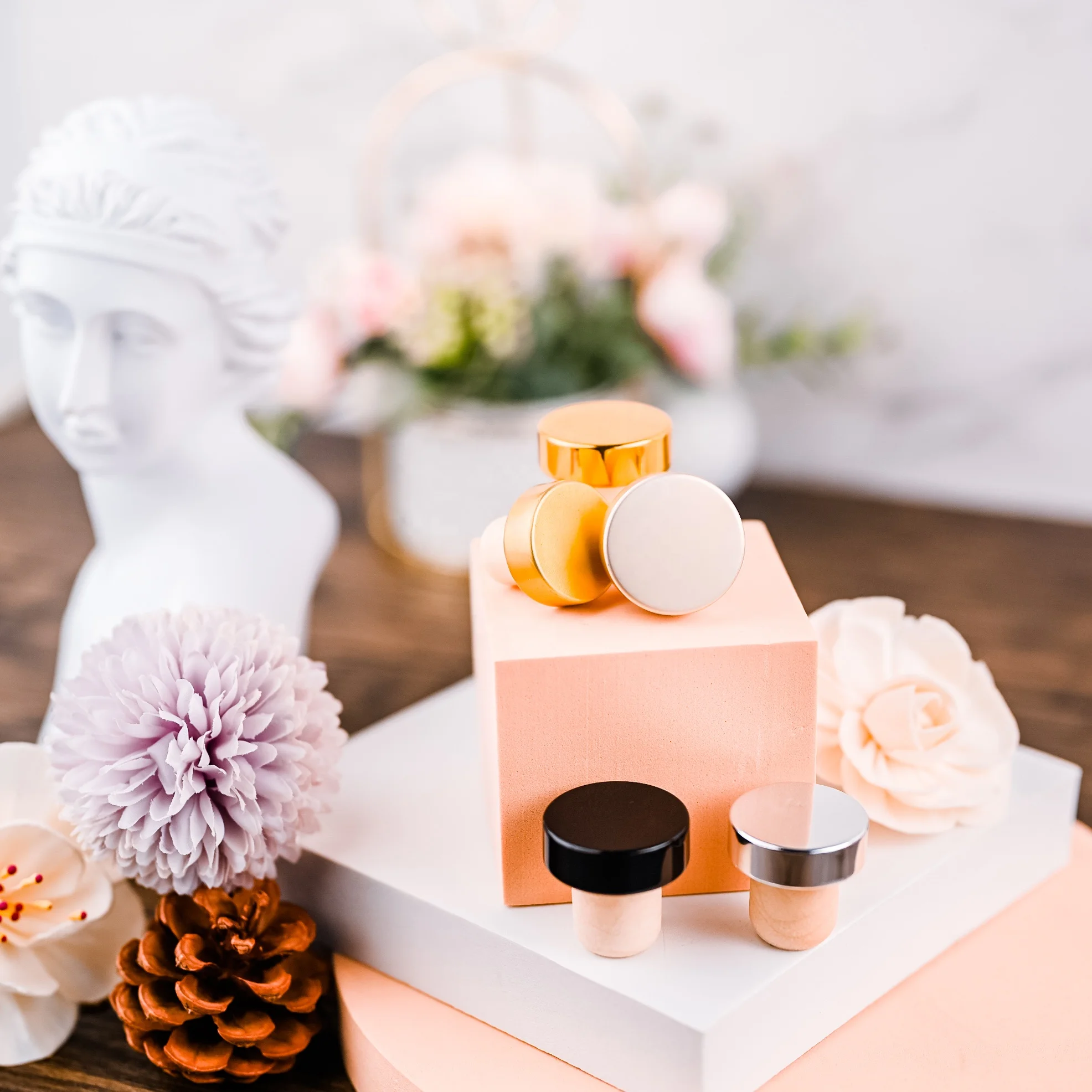 Factory wholesale cork-based T-type polymer-based sealed oak cork reed diffuser bottle stopper