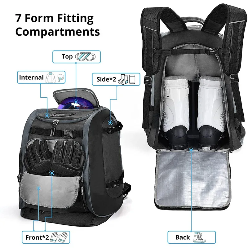 Large capacity Waterproof ski boot backpack Durable multi-functional travel luggage equipment bag