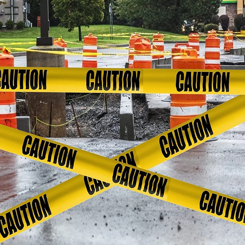 EONBON Customized Caution And Danger Barricade Tape Premium Yellow Caution Tape 3 Inch X 1000 Feet PE Warning Tape