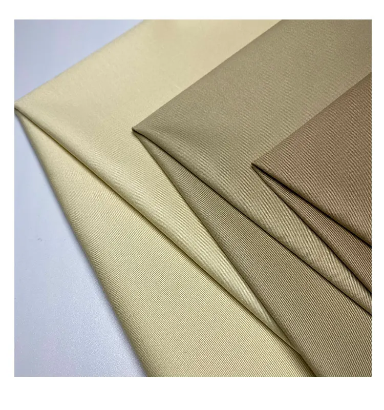 Custom 98 Cotton 2 Spandex Stretch Elastane Brushed Imitation Tencel Twill Khaki Fabric