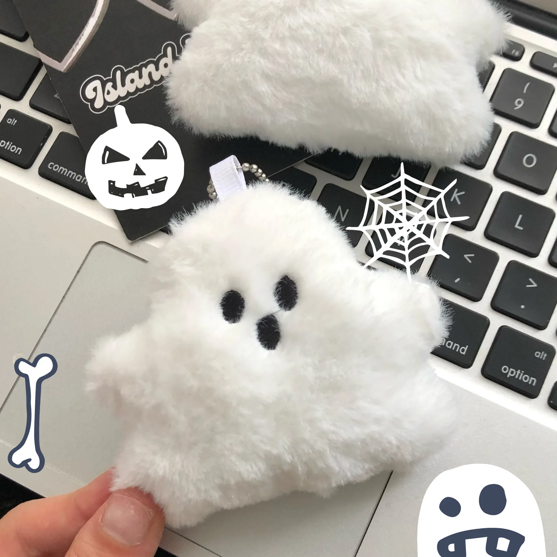 Lilangda Creative Pendant Plush Ghost Bag Fun Couple Girlfriend Gift Accessories Halloween Cute Ghost Keychain