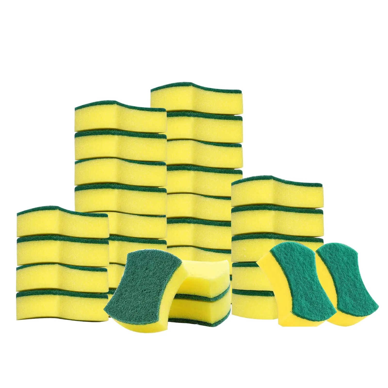 Free Samples Kitchen Cleaning Double Face Sponge Scourer Eco Non-Scratch Scrub Sponge Super Absorbent Multi-Use Cleaning Sponges