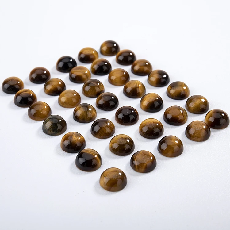 Hot sale natural high quality tiger eye stone round square cabochon for inlay necklace