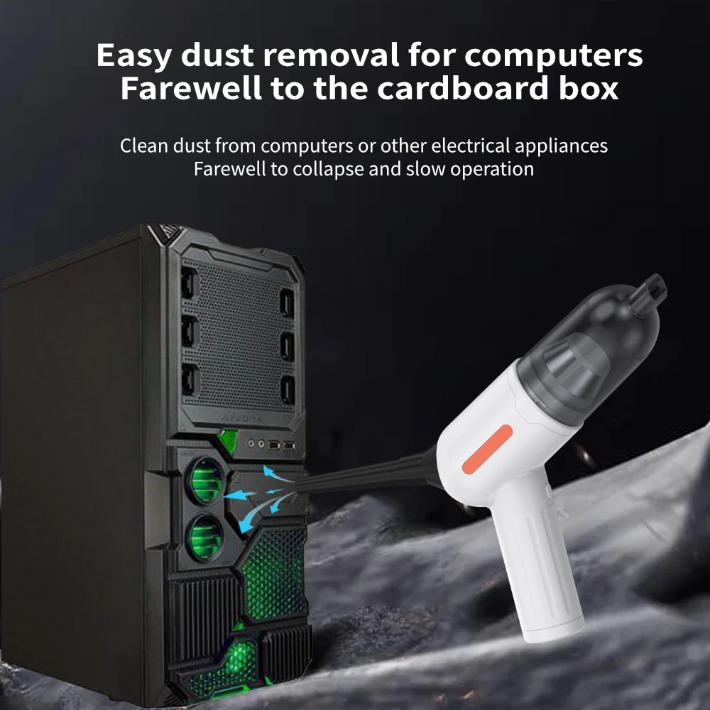 White Vacuum Cleaner and Air duster Rechargeable Electric Car Cleaning tool electric dust blower handheld vacuum cleaner