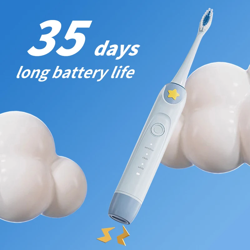 Wholesale Oem Cartoon Rechargeable Tooth Brush 30000 RPM Waterproof Child Kids Ultrasonic Pressure Sensor Electric Toothbrush