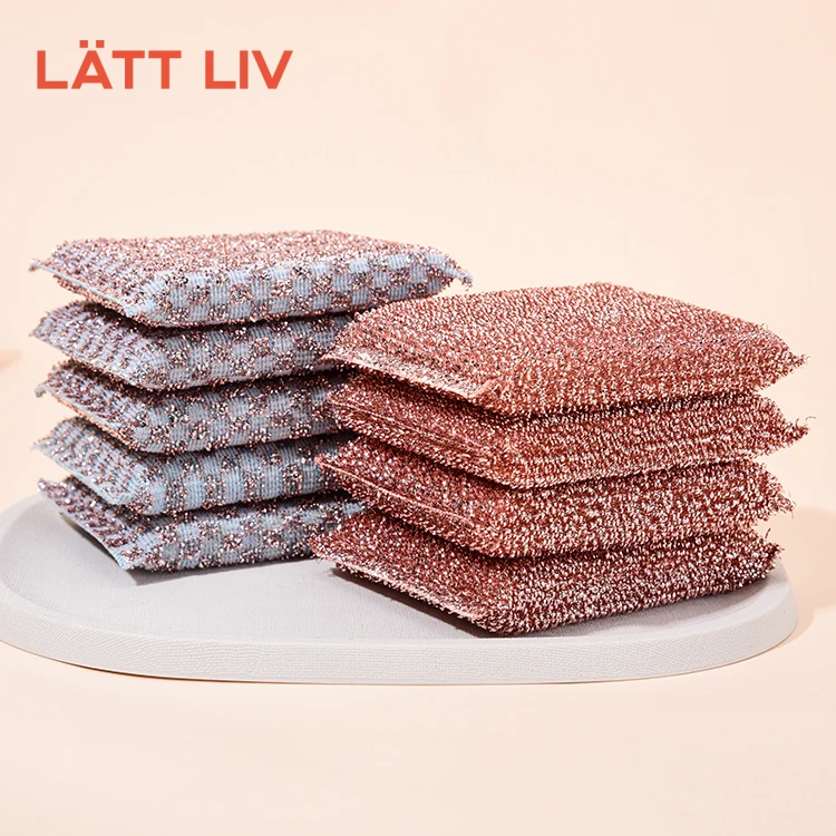 Высококачественные чистящие губки из микрофибры LATTLIV, 5 шт., мочалки, многоразовые губки для мытья посуды