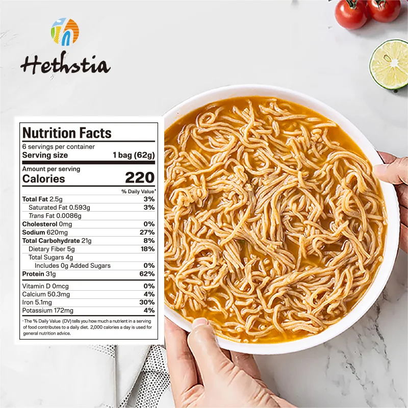 Instant Noodles Healthy Vegan Roasted Pork Tonkotsu Flavor High Protein Ramen with Sauce Pack