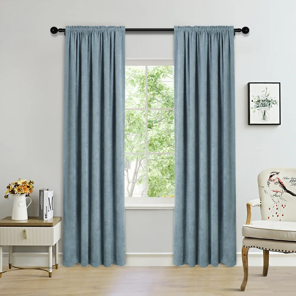 Modern Style Soft Heavy Velvet Curtains for the Living Room Blackout Cortinas Fabric Cloth for Home Ready Made