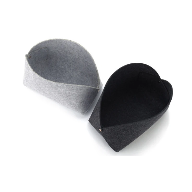 
Wholesale Fashion Silver Grey Felt Storage Case Bag Portable Felt Storage Basket For Living Life 
