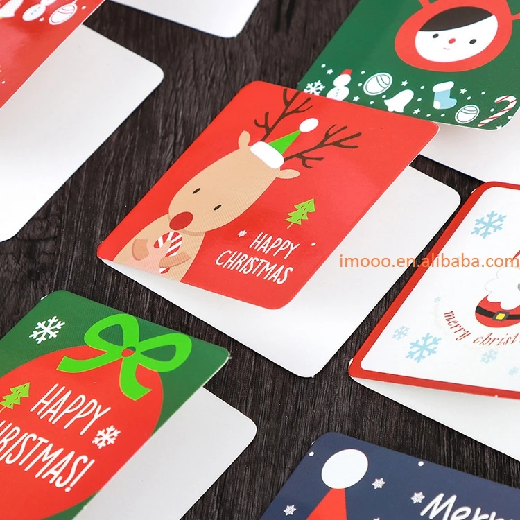 24pcs Merry Christmas Mini Greeting Cards Kids New Year Gift 2023 Xmas Party Decorations Postcard
