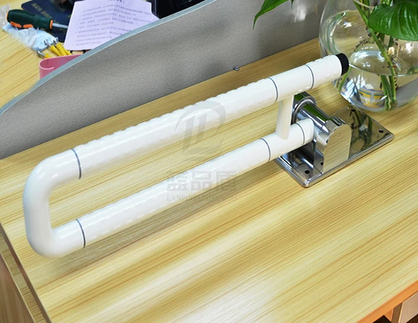 Nylon & stainless steel barrier-free bathroom drop arm lifting up grab bar