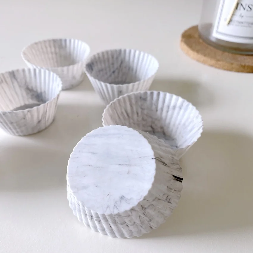 Custom Marble Candy Color Standard Size Silicone Cupcake Liners Baking Cups
