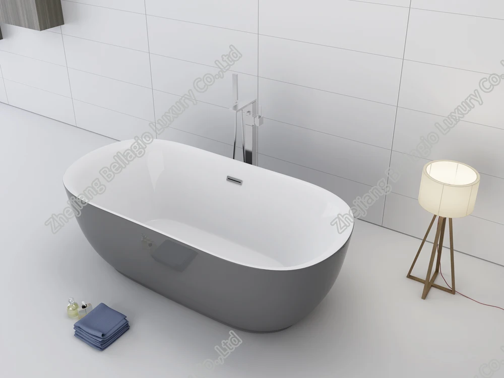 BELLAGIO 1.7m grey acrylic bathtub, freestanding tub, hot sale bath spa
