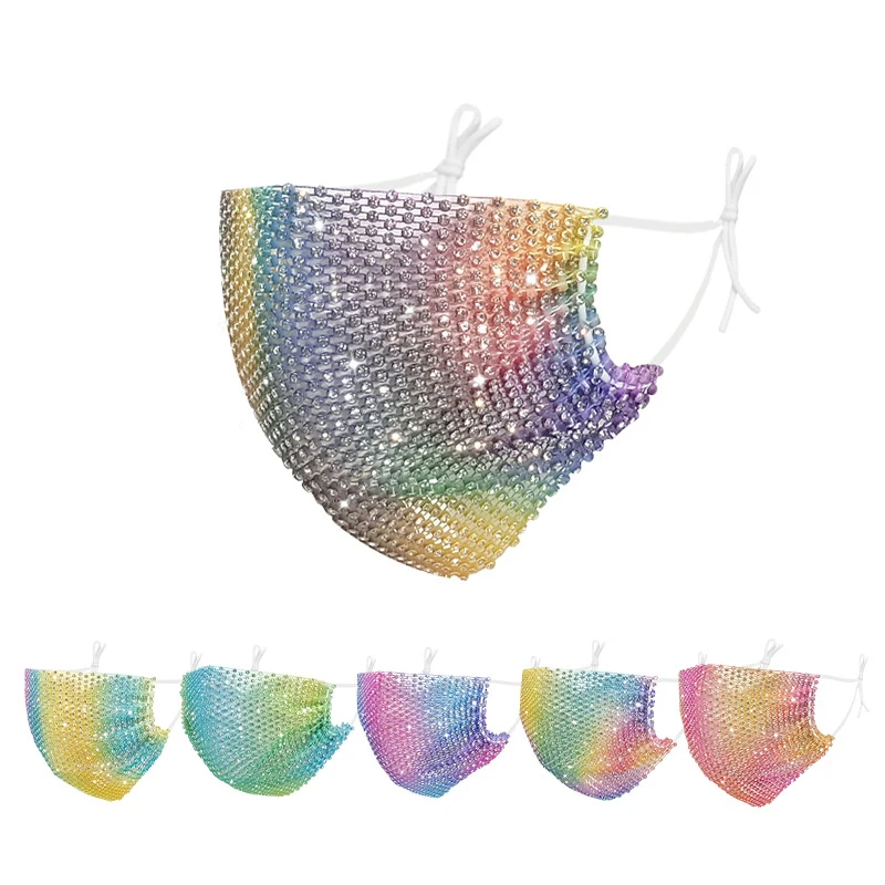 Hot sale colorful rhinestone star breathable decorative masking