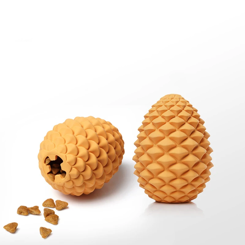 Creative Pine Cone Leaky Food Ball Pet Dog Toy Interactive Puzzle Pet Teeth Cleaning Rubber Chew Toys