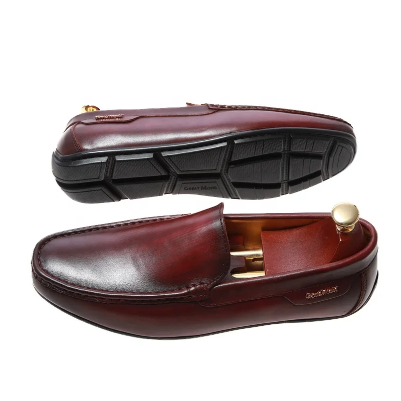New men penny loafers Italian leather business shoes with retro soles loafers shoes for men