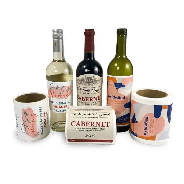 Custom Waterproof Cheap Paper Personalized Wine Bottle Adhesive Label Sticker Printing