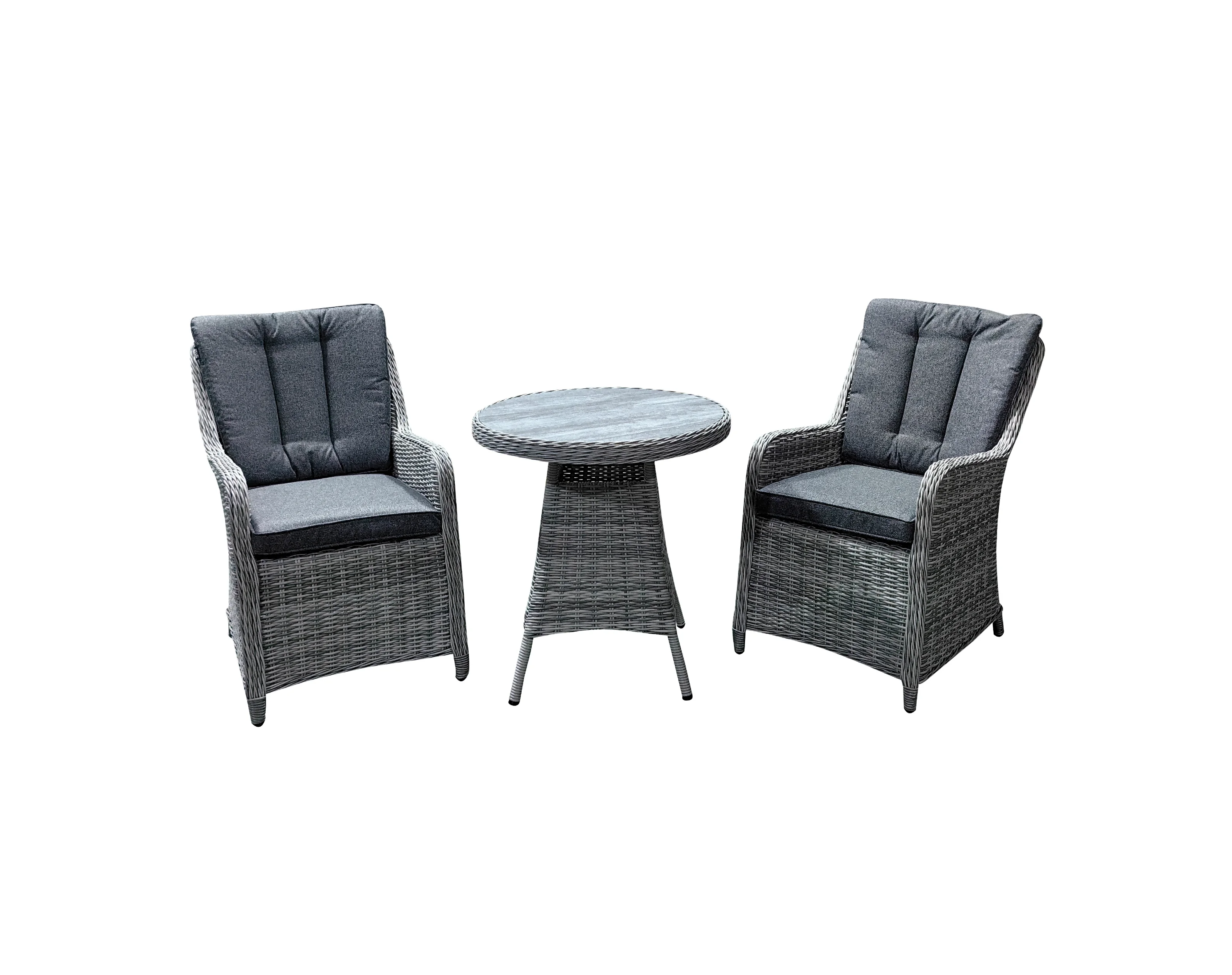 2 Seater Outdoor Furniture Rattan Bistro Set Garden Backyard Outdoor Chat Patio Furniture With Ceramic Glass